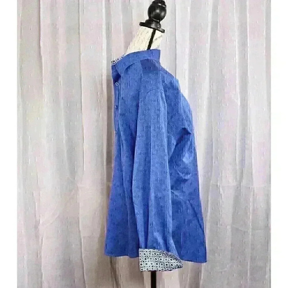 Robert Graham Button-Down Shirt Mens XL Abstract Geometric Pattern Flip Cuffs - Picture 8 of 16